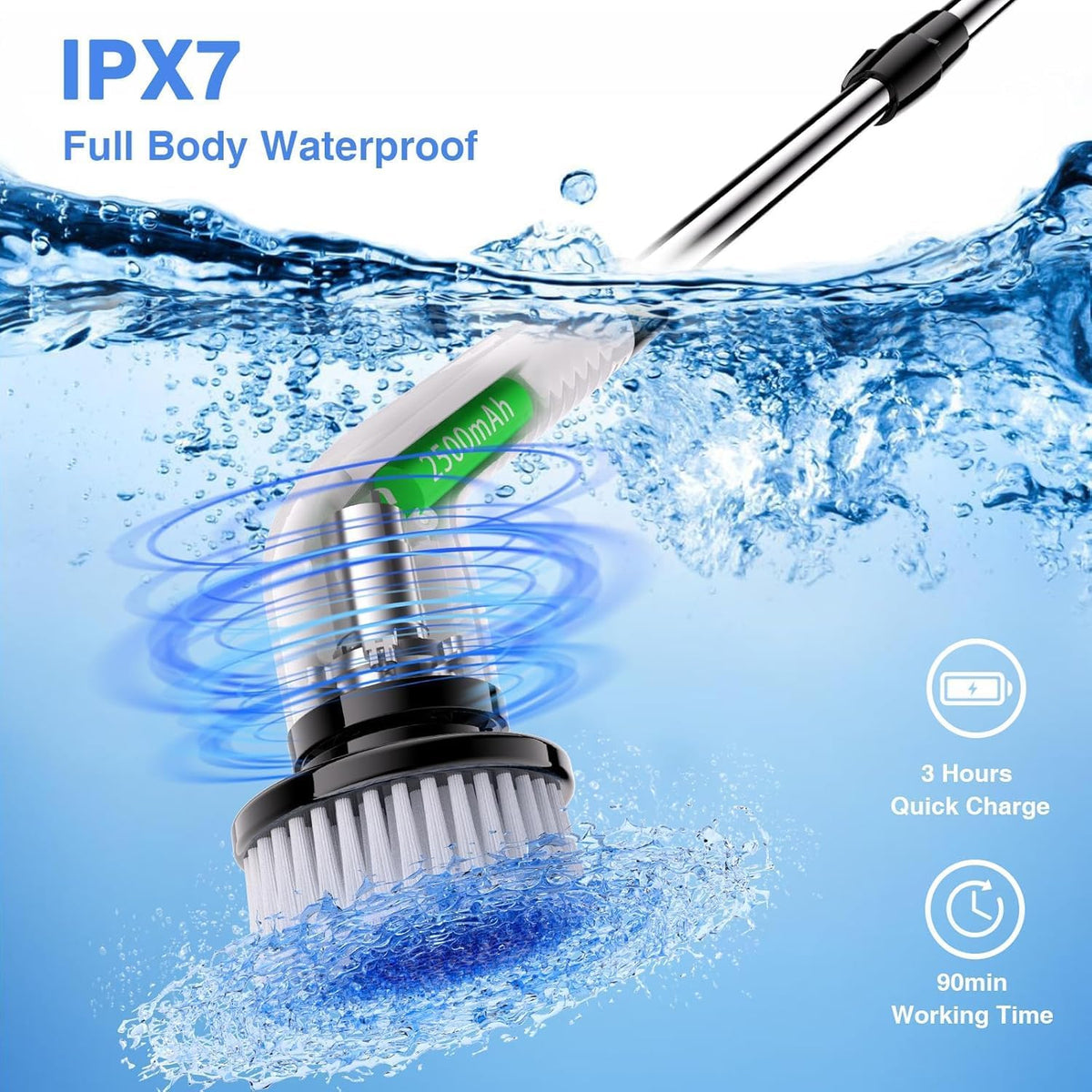 Electric Spin Scrubber With 7 Brush