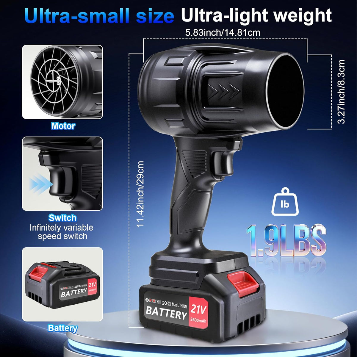 Jet Blower with Charger (2 Battery)